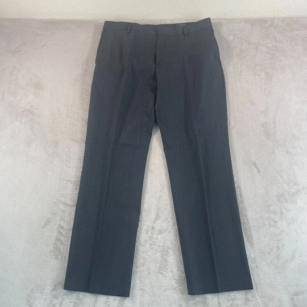 BANANA REPUBLIC‎ Tailored Slim Fit Dress Pants 36x31 Dark Charcoal Wool Blend